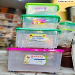Lot de 4 Boîtes de Rangement en Plastique avec Roulettes