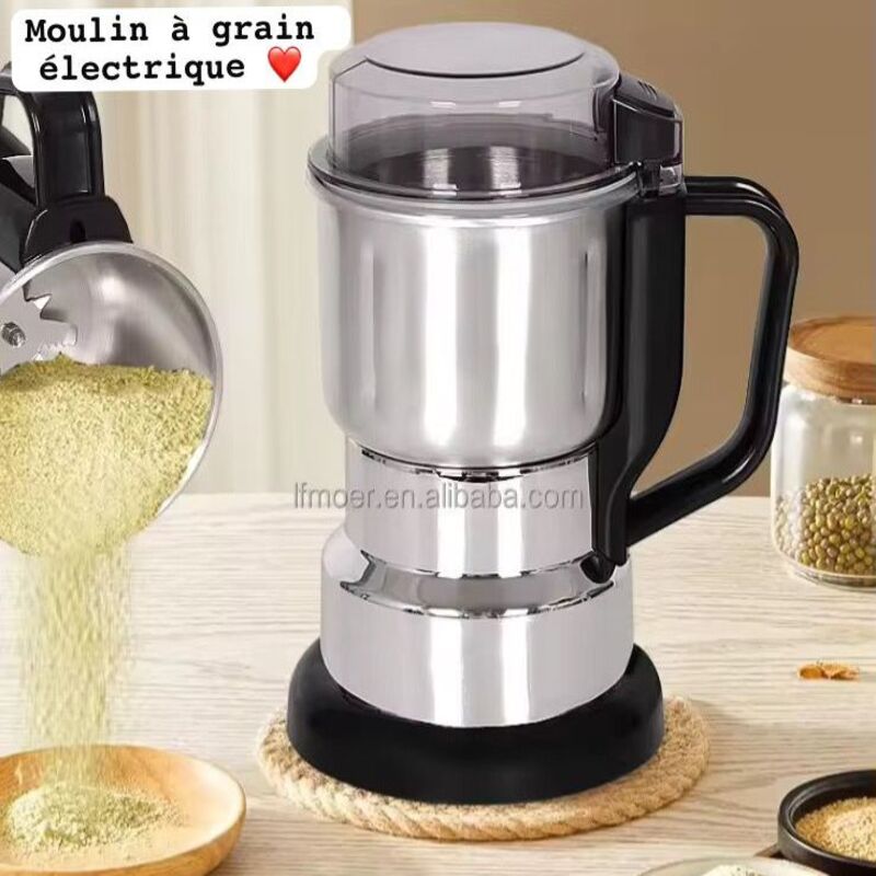 moulin-a-grain-electrique-inox.jpg Moulin à grains électrique en acier inoxydable pour café, épices et céréales.