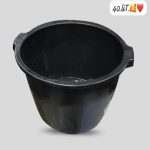 Grande bassine ronde en plastique noir ultra-résistant capacité 40 litres.