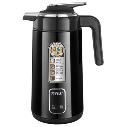 Cafetière isotherme noire moderne avec affichage de conservation 24 heures.