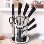 Ensemble de Couteaux de Cuisine 8 pièces avec Support Rotatif