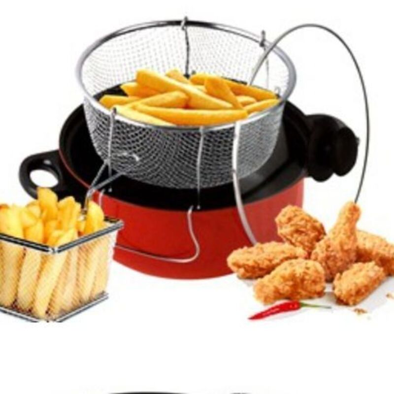 Mini friteuse compacte avec panier égouttoir pour frites et poulet Mini friteuse compacte avec panier égouttoir pour frites et poulet