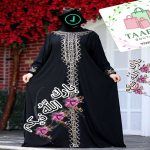 Abaya Évasée à Broderies Traditionnelles – Image 5