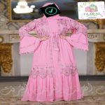 Ensemble Abaya 3 Pièces Brodé Dubaï – Image 3