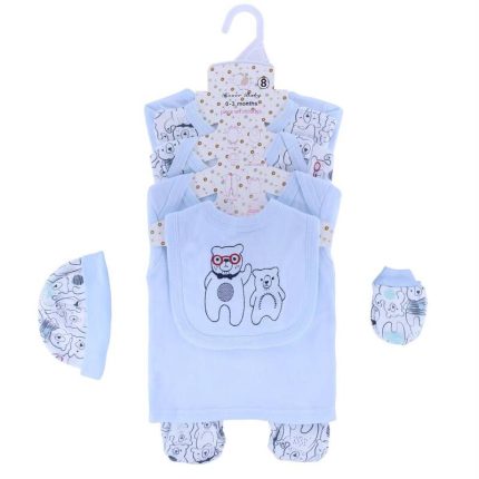 ensemble-naissance, pack-8-pieces, vetements-bebe, marque-honor-baby, trousseau-naissance