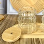 Verre strié avec couvercle – Image 2