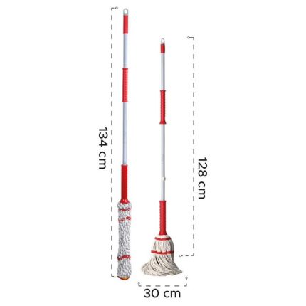 Balai serpillère avec manche télescopique pour le nettoyage des sols de la maison.