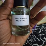 Flacon de parfum Black Oud Montale 20 ml vendu en lot de 12, fragrance élégante et longue tenue.