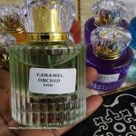 Flacon de parfum Caramel Orchid KKW 50 ml, disponible en plusieurs couleurs et vendu par douzaine.