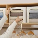 Boîte de rangement pliable pour vêtements avec fenêtre transparente