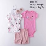 Ensemble bébé 3 pièces rose