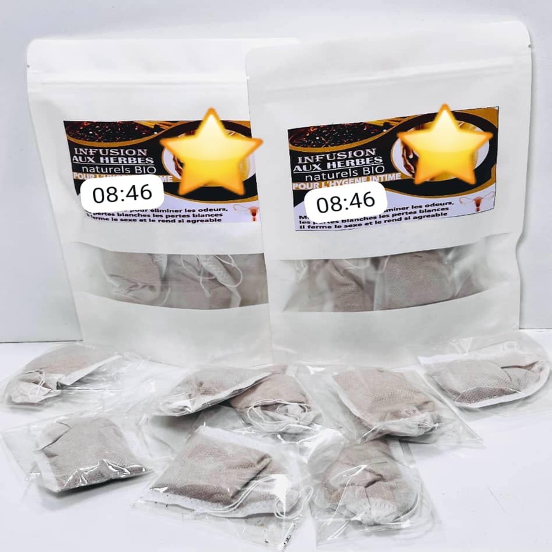 Infusion aux herbes naturelles bio en sachets pour hygiène intime