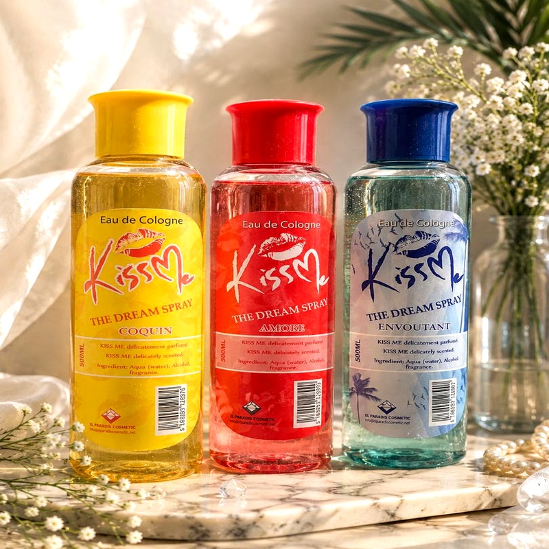 Eau de Cologne Kiss Me pour femme en flacon de 500 ml