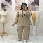Ensemble femme 2 pièces zippé avec capuche et pantalon assorti