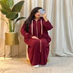Robe longue femme à capuche et fermeture zippée