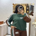 Ensemble femme sport 2 pièces avec sweat à manches longues et pantalon assortie