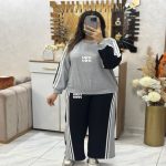 Ensemble femme sport 2 pièces avec sweat à manches longues et pantalon assortie