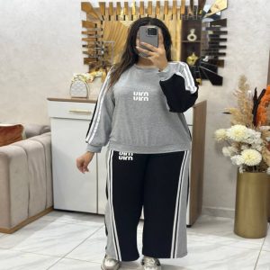 Ensemble femme sport 2 pièces avec sweat à manches longues et pantalon assortie