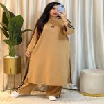Ensemble femme 2 pièces avec tunique longue et pantalon assorti