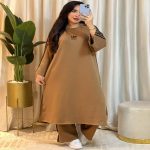 Ensemble femme 2 pièces avec tunique longue et pantalon assorti
